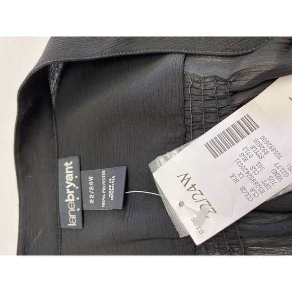 Lane Bryant Woman's Blouse, Size 22/24W, Black Polyester Sheer Shirt , NWT - Picture 10 of 10